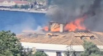 Emirgan'da 5 Katlı Binada Çatı Yangını