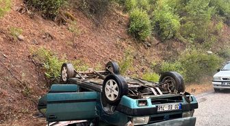 Denizli'de Takla Atan Otomobilde Sürücü Hayatını Kaybetti