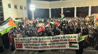 Filistin Konvoyu Konya'da: 'Gazze'ye Selam, Direnişe Devam'