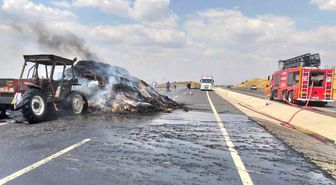 Hayrabolu'da Saman Yangını: Traktör Kullanılamaz Hale Geldi