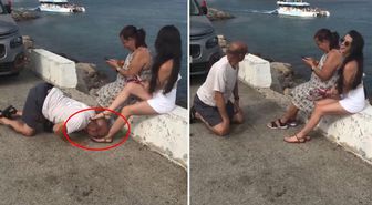Herkes şaşkına döndü! Önce ayaklarını öptü, sonra havlamaya başladı