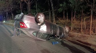 Çerkezköy'de Takla Atan Otomobilin Sürücüsü Yaralandı