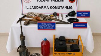 Yozgat'ta sit alanında kaçak kazıya 8 gözaltı