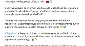 Türk yangın söndürme uçakları İspanya'dan döndü