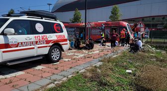 Samsun'da UMKE Haftası Tramvay Kazası Tatbikatı