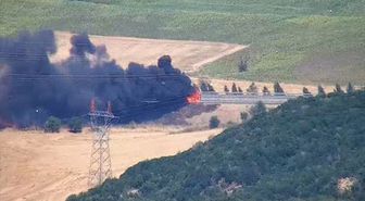 Şarköy'de araç yangını otluk alana sıçradı