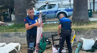 Erdek’te Sahil İşgaline Zabıta Müdahalesi
