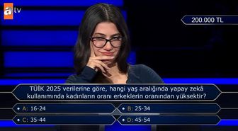TÜİK 2025 verilerine göre, hangi yaş aralığında yapay zekâ kullanımında kadınların oranı erkeklerin oranından yüksektir?