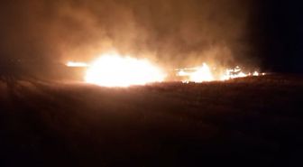 İslahiye'de hasat sonrası yangın
