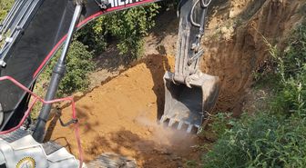 Düzce'de Heyelan Bölgesinde Güçlendirme Çalışmaları