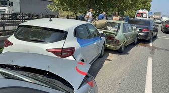Canik'te Zincirleme Trafik Kazası: Maddi Hasar