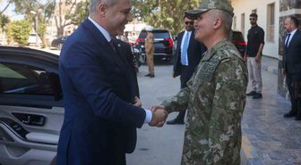 Fidan Trablus'ta TSK Görev Grup Komutanlığı'nı ziyaret etti