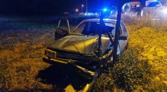 Alkollü sürücü direksiyon hakimiyetini kaybetti: Elektrik direğine çarpıp tarlaya savruldu