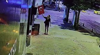 Muğla'da Türk bayrağını yakan kadın yakalandı
