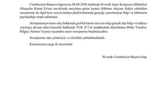 Siverek Cumhuriyet Başsavcılığı'ndan kasten öldürme olayıyla ilgili açıklama