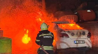 Bodrum'da otomobilde çıkan yangın söndürüldü
