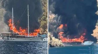 Fethiye'de can pazarı! Tur teknesi yandı, 115 kişi suya atladı