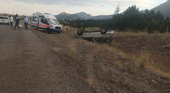Konya'da kontrolden çıkan otomobil takla attı: 2 yaralı