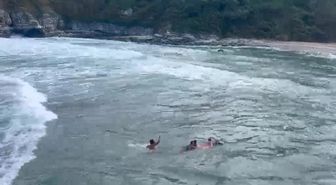 Kandıra'da Yasağa Rağmen Denize Giren Baba ve 2 Çocuğu Kurtarıldı