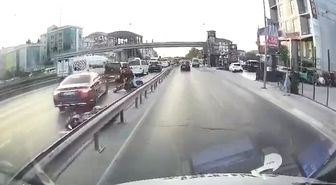 Avcılar'da Motosiklet Kazası Anbean Kaydedildi