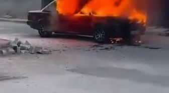 Bursa'da Park Halindeki Otomobilde Yangın
