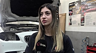 Oto tamirhanesinin ilk kadın çırağı: Azra Aruser