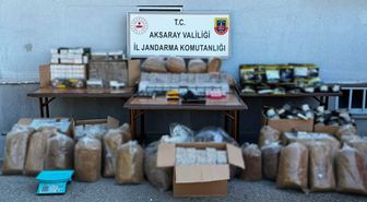 Aksaray'da kaçak tütün operasyonu: 750 bin lira değerinde malzeme ele geçirildi