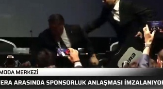 Serdal Adalı'nın talihsiz anı! Basın toplantısında yere düştü