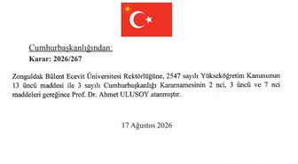 Zonguldak Bülent Ecevit Üniversitesi'ne Yeni Rektör Atandı