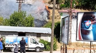 Tunceli'de otluk yangını evlere sıçramadan söndürüldü