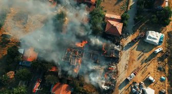Ilgaz'da yangın: 2 ev, 2 ahır ve 1 samanlık küle döndü