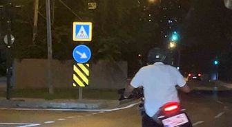 Bursa'da Motosikletli Driftli Kalkış Kamerada