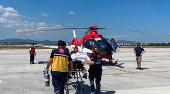72 yaşındaki inme hastası helikopterle Ankara'ya sevk edildi