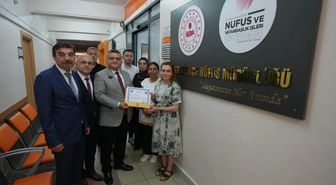 Sinop'ta Nüfus Müdürlüğü'ne Yüzde 96 Memnuniyet Ödülü