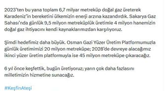 Karadeniz'de doğal gaz rezervi 785 milyar metreküpe ulaştı
