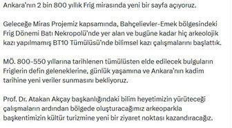 Ankara'da Frig mirasına yeni sayfa