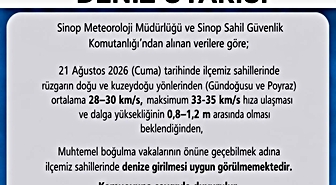 Sinop Türkeli'nde Kuvvetli Rüzgar Uyarısı: Denize Girmeyin