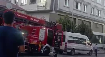 Yangın sırasında dairedeki patlama kamerada