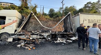 Giresun'da Tır Yangını Söndürüldü