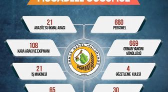 Sinop'ta orman yangınlarına karşı 660 personel ve 669 gönüllü sahada