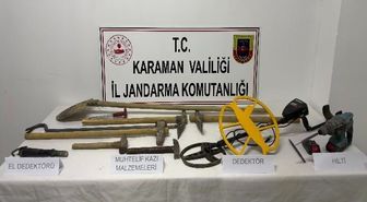 Karaman'da Jandarma Operasyonu: 7 Tutuklama, Tarihi Eser ve Uyuşturucu Ele Geçirildi