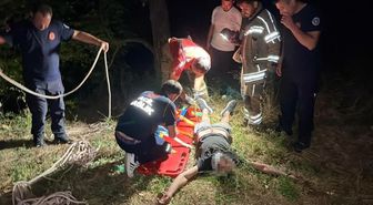 Bursa'da Alkollü Sürücü 50 Metre Uçuruma Yuvarlandı: Kurtarma Anı Kamerada