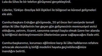 Erdoğan ve Lula da Silva Telefon Görüşmesi: İkili İlişkiler ve Küresel İş Birliği Ele Alındı