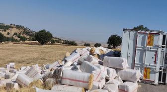 Diyarbakır'da Saman Yüklü Kamyon Devrildi: Ölü ve Yaralı Yok