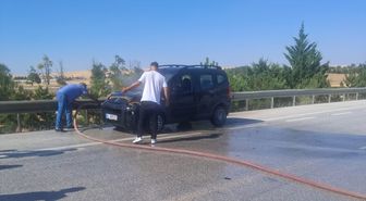 Kulu'da düğün konvoyunda araç yangını: Tanker söndürdü