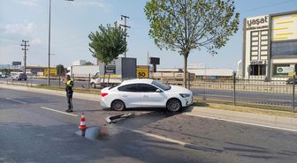 İnegöl'de refüj kazası: 1 yaralı
