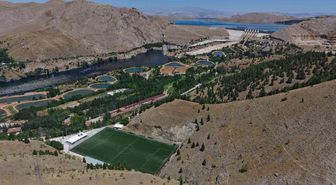 Keban'daki Mehmetçik Stadyumu Havadan Görüntülendi