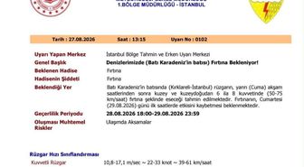 Kırklareli sahilinde fırtına uyarısı