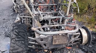 Samsun'da seyir halindeki ATV alev aldı