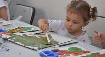Akçaabat'ta çocuklar resim atölyesinde buluştu